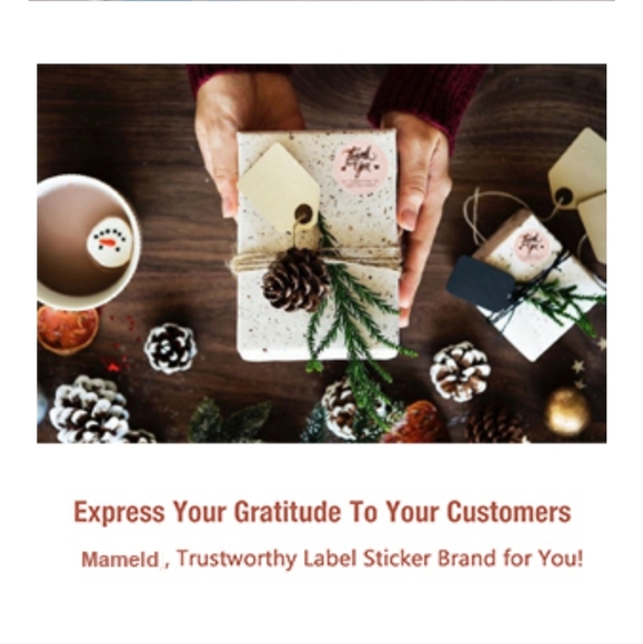 50 CT 2" Thank You Stickers Round Labels with 4 Designs Rose Gold on Bei… - Picture 11 of 14